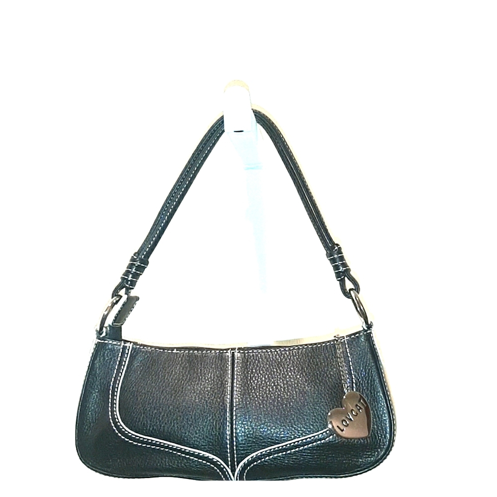 LOVCAT PARIS BLACK LEATHER SHOULDER BAG